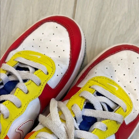 Nike Air Force 1 low top Red , blue and Yellow Sneakers - Picture 6 of 6